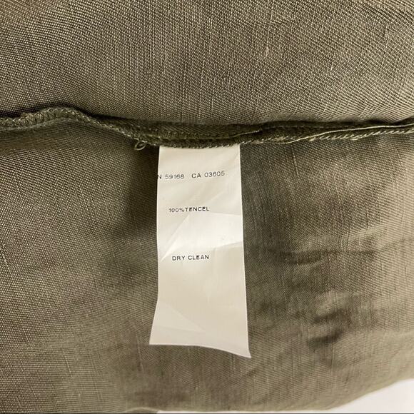 NWOT KAREN KANE Pants Army Green Stretch Waist Band Zipper Tencel Size Small - Picture 10 of 10